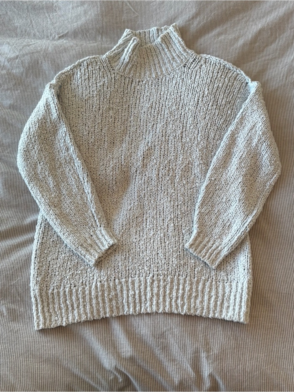 Anthropologie Light Blue High-Neck Knit Sweater